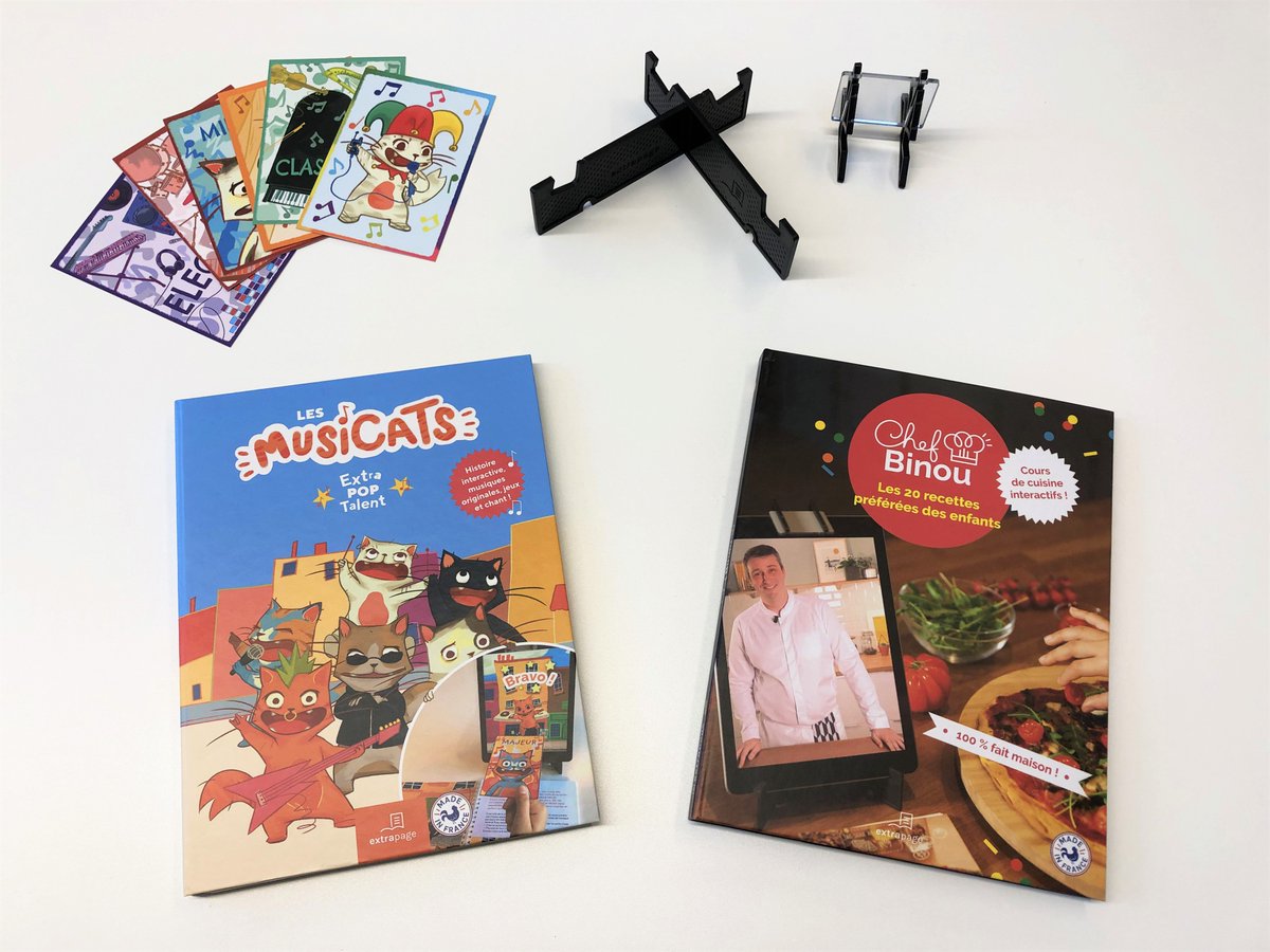 SORTIE OFFICIELLE !
Les 2 premiers livres interactifs Chef Binou et Les Musicats sont enfin disponibles sur shop.extrapage.io.
Et pour fêter ça, profitez exceptionnellement d'une remise de 10% sur votre commande avec le code SORTIE19 !

#livrejeunesse #innovation