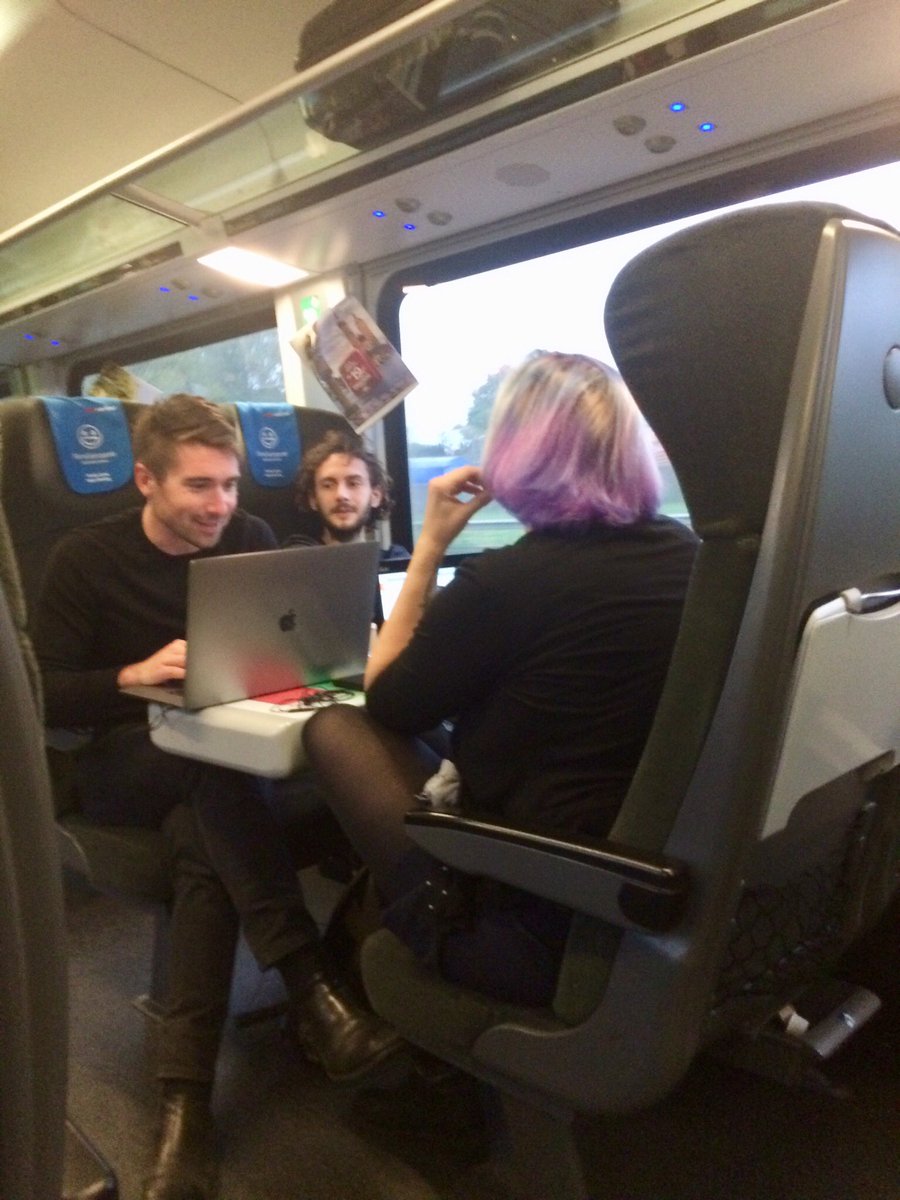 LoyTeam's tweet photo. Part of the @DOME_Vienna delegation on the train to Innsbruck for the 3rd @AMICImicrobiome symposium #AMICI3 https://t.co/sWNmMXhqrM