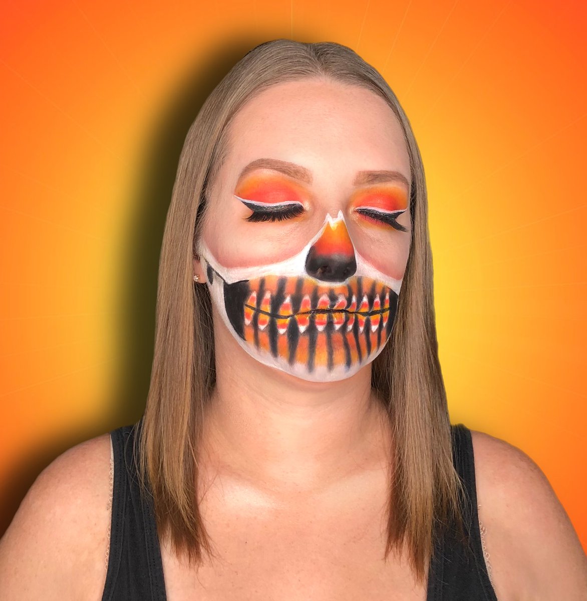 learnwithlib's tweet photo. Death by candy corn 💀

I was intimidated to try this look, but I’m SO glad I did! 🧡 Inspired by @_mcdrew Go check her out, she is so talented! 

#CandyCorn #candycornmakeup #candycornskull #skullmakeup #candycornskullmakeup #mccrew #31DaysOfHalloweenMakeup https://t.co/itX0XwcfA8