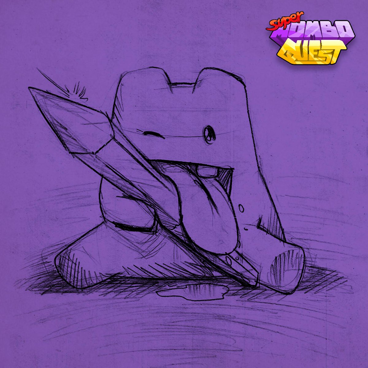 Another #cute mombo concept in which he's holding a huuge crystal! Mombo collects those in the game because he really (REALLY) likes to eat them. 

#games #indiegame #art