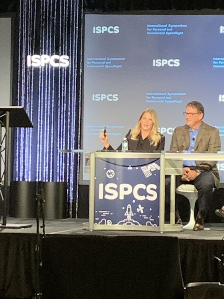 HigherOrbits's tweet image. At @ISPCS Commercial Crew Astronaut number 7, nicknamed 007, Beth Moses @VGChiefTrainer talks about how the goal is for everyone in the room to be able to fly into space, on multiple vehicles, the one of your choosing! #ISPCS2019 #DemocratizationOfSpace @virgingalactic