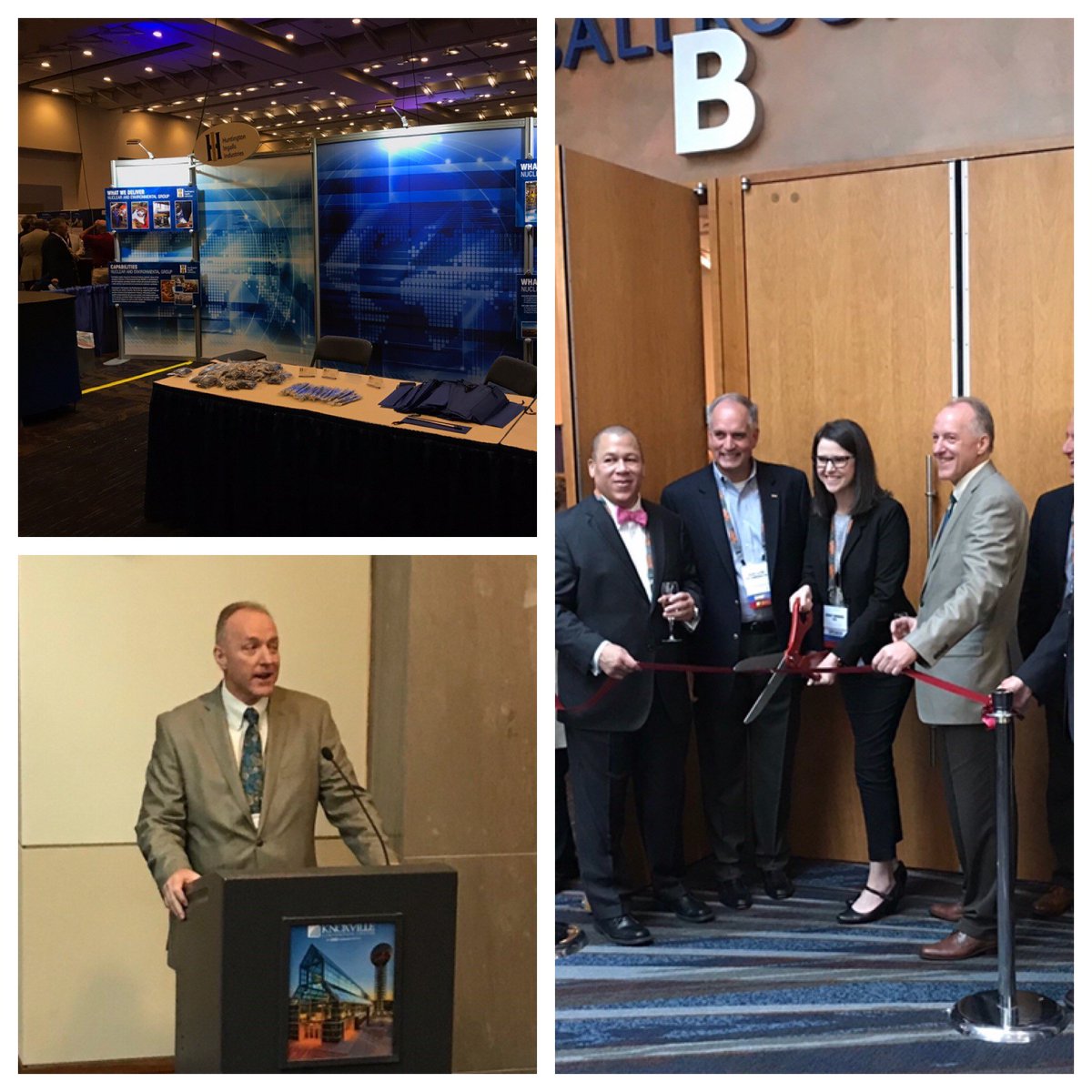 WeAreHII's tweet photo. We're proud to be diamond sponsors at this year's @ETEBAOrg conference.  Vice President of BD Bret Griebenow assisted with the ribbon cutting to open the show.  We're looking forward to chatting with our partners from #Flour #Jacobs #BWXT and more!  #nuclearandenvironmental https://t.co/X6KFbETvAz