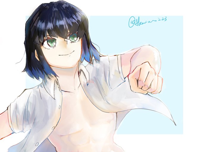 アカリズさんがTwitterに投稿した嘴平伊之助(鬼滅の刃)のイラスト。