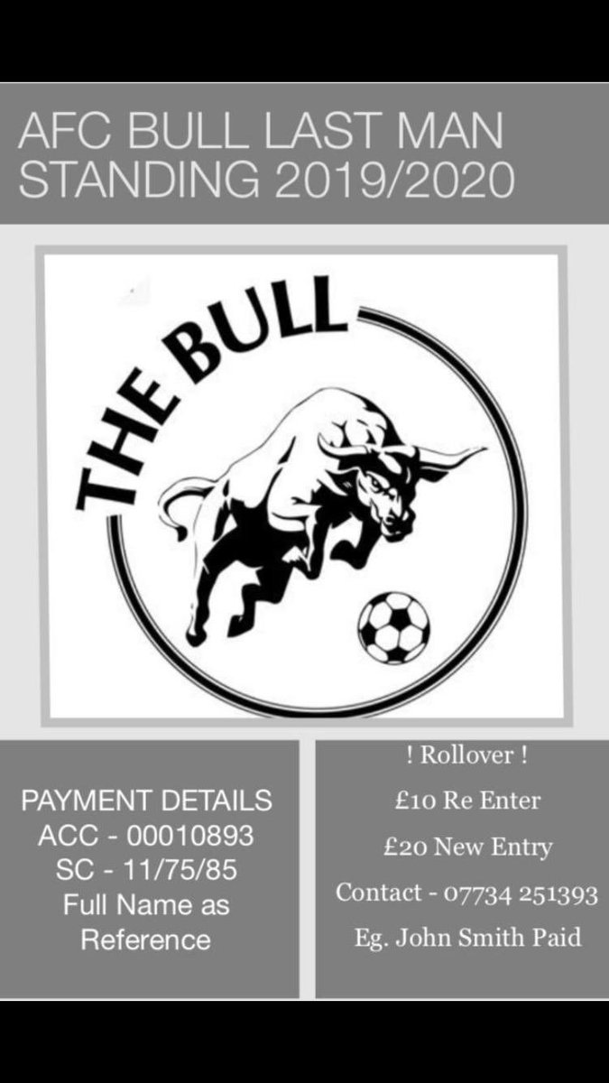 BlackBullFC9's tweet photo. Anyone want to have a go of are LMS which is a rollover, so will be an ever bigger prize, details are on here 🐃👍 https://t.co/HC0MLmeKmS