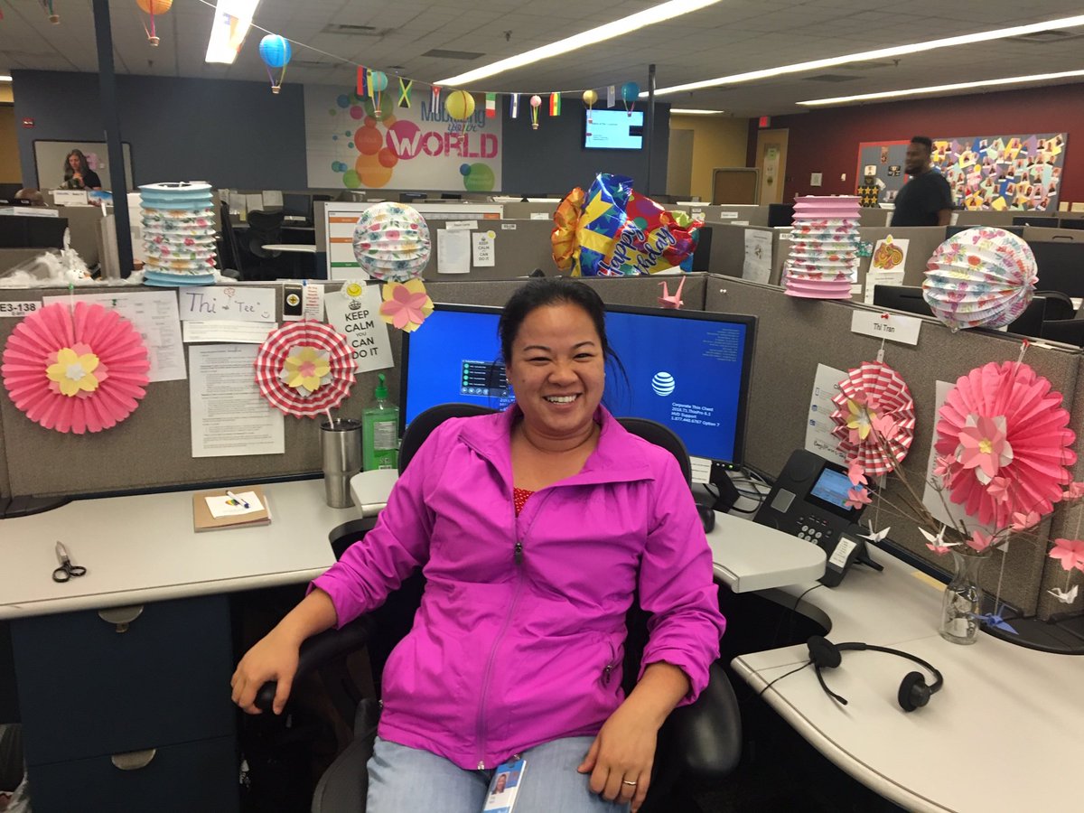 BloomingtonCall's tweet photo. The second day of #CustomerServiceWeek2019 was full of creativity! It was so great to see what everyone came up with for our International Desk Decorating Competition! We really appreciate everyone who participated! 👏
#LifeAtATT #MissionPossible https://t.co/uMrbIX3TgP