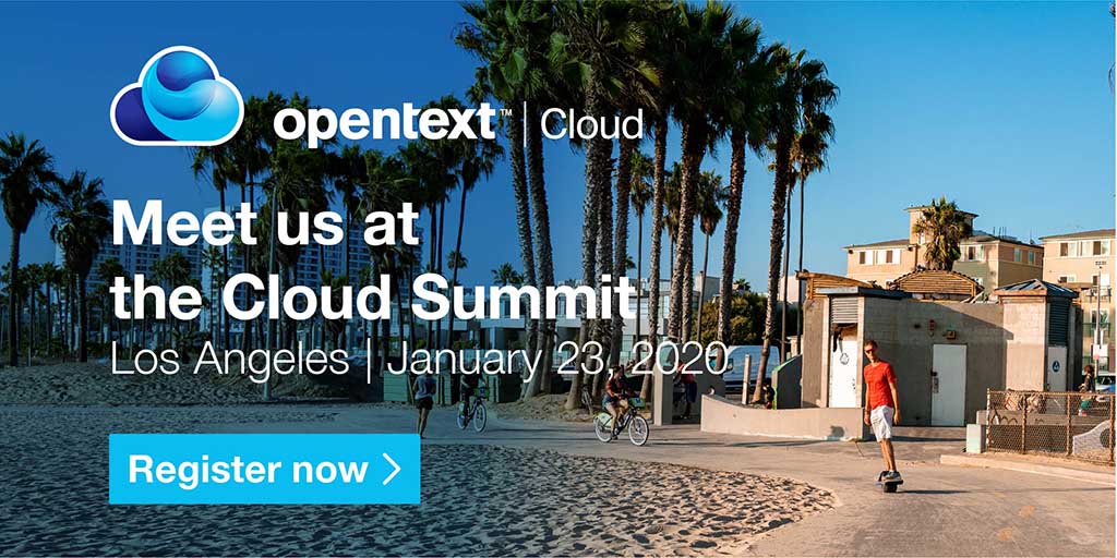 OTJenks's tweet photo. The cloud is the platform for innovation. Learn why from the experts and customers who’ve made the move at the #OpenText Cloud Summit in Los Angeles on Jan 23rd. #OpenTextCloudSummit https://t.co/sdFdLML5ok https://t.co/RDHRpempBf