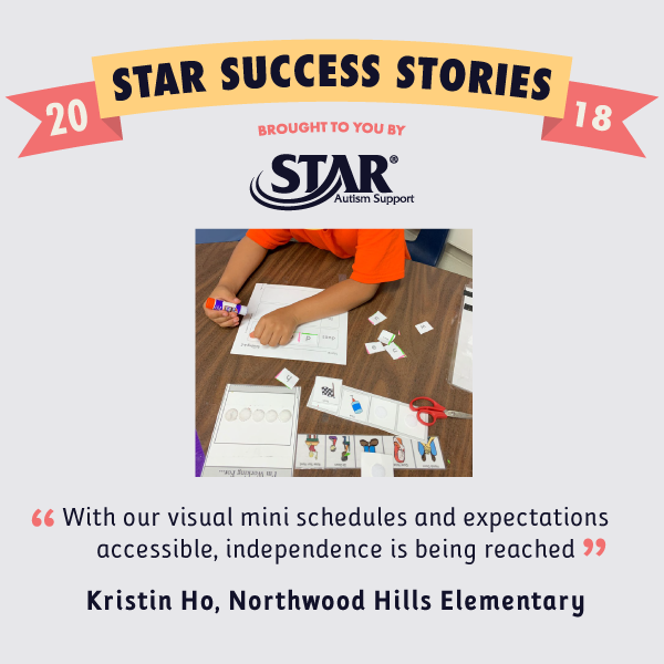SAS_Autism's tweet photo. We love to hear from educators about how the STAR Media Center resources help set up their students for success! (All of these materials and more are included in a STAR Media Center Subscription https://t.co/ZItmwekUiB)
RT from @kristinho11 @nherisd #STARsuccessStory https://t.co/7odvtlBWSI