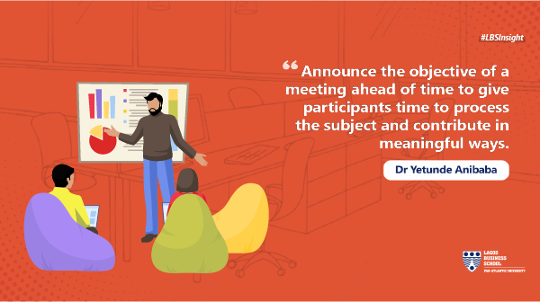 #LBSInsight 
Poorly run meetings are a drain on employee and organisational productivity. In this article,
#LBSFaculty, Dr Anibaba suggests two areas to focus on if you must get the best out of meetings.
Full article: bit.ly/yanibaba
