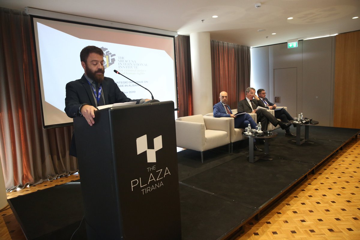 SiracusaInst's tweet photo. The National Strategic Dialogue (NSD) on #IllicitTrade in #Albania started today in #Tirana.  

#SEEIMPACT #SiracusaInstitute #Projects #Research #TechnicalAssistance https://t.co/ihBqUvDG4o