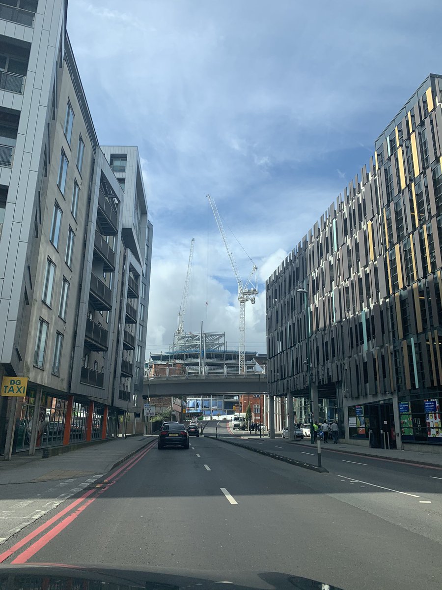 All cranes and blue skies in #Nottingham today!