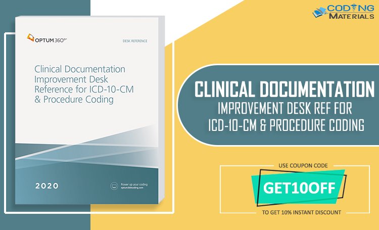 CodingMaterials's tweet image. Best Deal Ever! Buy Clinical Documentation Improvement Desk Ref For Icd-10-Cm & Procedure Coding at just $139
USE Coupon Code:  โGET10OFFโ
Order Today: tiny.cc/mu47dz
#MedicalCoding #MedicalBooks #MedicalCodingBooks #desk #icd10cm #ClinicalDocumentation