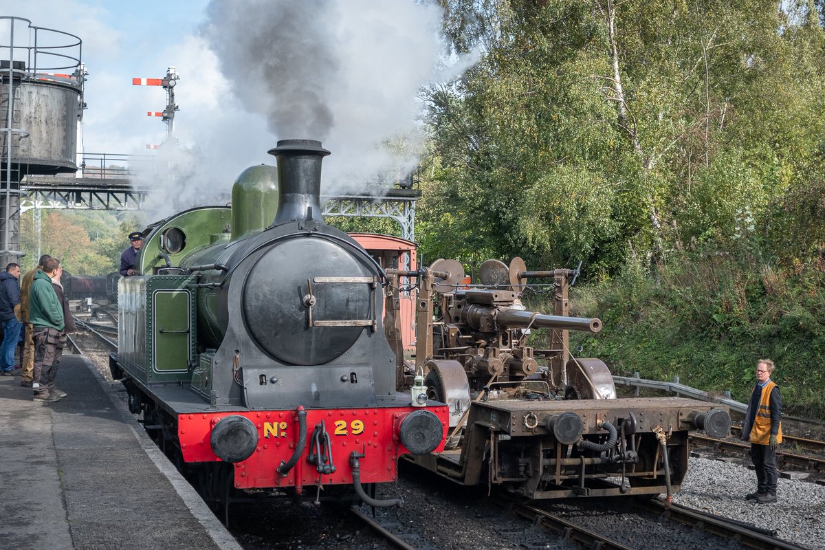 edencamp's tweet photo. What an amazing day on the @nymr accompanying our 3.7 Anti-Aircraft gun travelling the line between Pickering and Grosmont for the 1940s #RailwayInWartime event. https://t.co/spgdumf4dN
#pickeringwarweekend #steamengine #train #ww2 https://t.co/jM1e7UMhN5