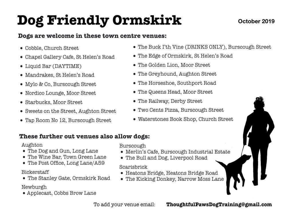 OrmskirkDirect's tweet image. A great post from @thoughtfulpawsdogtraining showing all the #dogfriendly venues in Ormskirk and the surrounding area! Go check them out!

#ormskirk