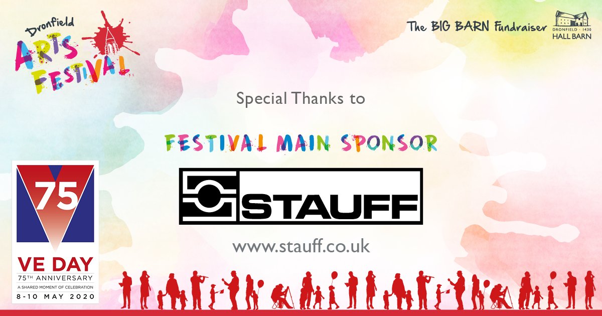 A huge THANK YOU to <a href="/StauffUK/">Stauff UK</a> for coming on board as the main festival sponsor for 2020!
Without them we could not fund the many free events that are put on for everyone to enjoy.
For more information on our events to date please visit: dronfieldartsfestival.co.uk/ve-day-celebra…