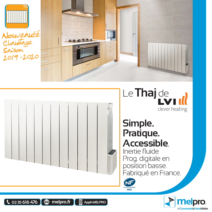 lequipeMELPRO's tweet photo. Nouveauté chauffage 2019-2020
Radiateur #Thaj alu à fluide de #LVI. Pratique, simple, accessible 
▶️ Programmation digitale en position basse.▶️ Fabriqué en France✅ En stock ! #chauffage #radiateurélectrique #radiateur #LVI #thaj #melpro #materielélectrique #Rouen #Normandie https://t.co/iOQR3fipka