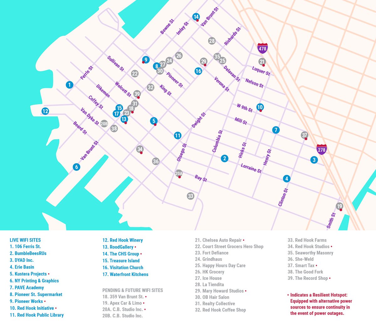 Out and about in #RedHook? Check out our new and improved hotspots. redhookwifi.org/coverage/