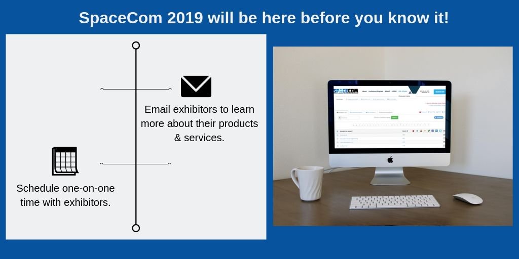 a2zDigitalMedia's tweet photo. .@SpaceComExpo Attendees: Have a favorite exhibitor you’d like to meet? Log in to Connect TODAY to request appointments with them. You can also send them emails to ask about the products &amp; services they'll be showcasing at #SpaceCom2019. Log in now: https://t.co/7mff8LY8ZZ https://t.co/8ad2ka402W