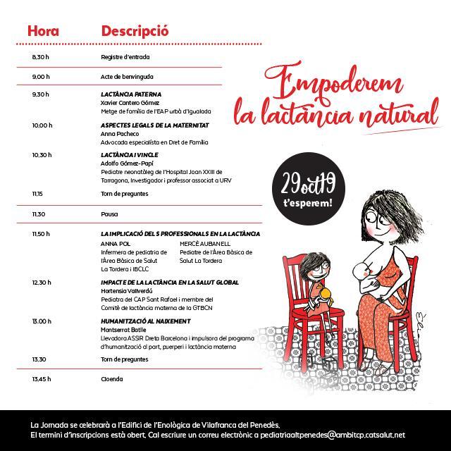 Una jornada que té molt bona pinta! #alletamentmatern #LactanciaMaterna <a href="/pedialtpenedes/">Pediatria AltPenedès</a> <a href="/hvallverdu/">Hortensia Vallverdú</a> <a href="/famalamar/">Mª Mercè Aubanell</a> i altres "professionals" 👏🤱🏻