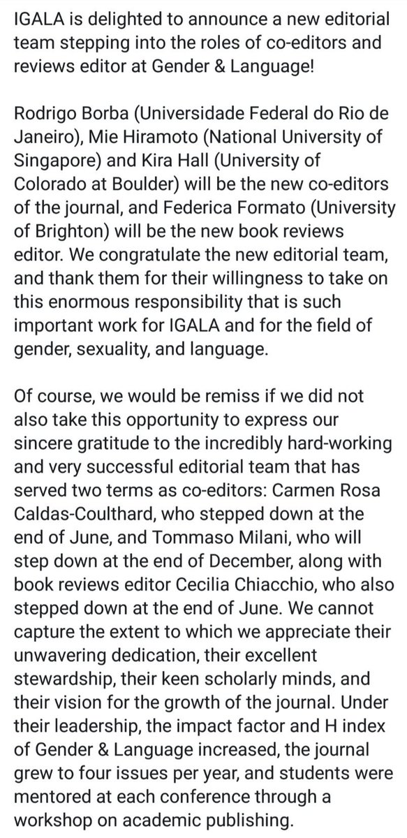 IGALAssoc's tweet photo. Exciting news about our journal editors! https://t.co/LFmPRpdUNj https://t.co/4g1dRltndC