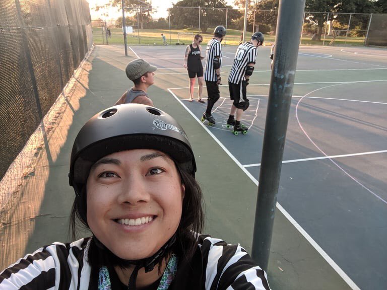 SDDerbyUnited's tweet photo. Day 9 of National Roller Skating Month!

I love to skate because it makes me feel like a little kid again. Even when I'm super tired, I never want to take off my skates.- Insubordin-Amy https://t.co/10eyH7TqMW