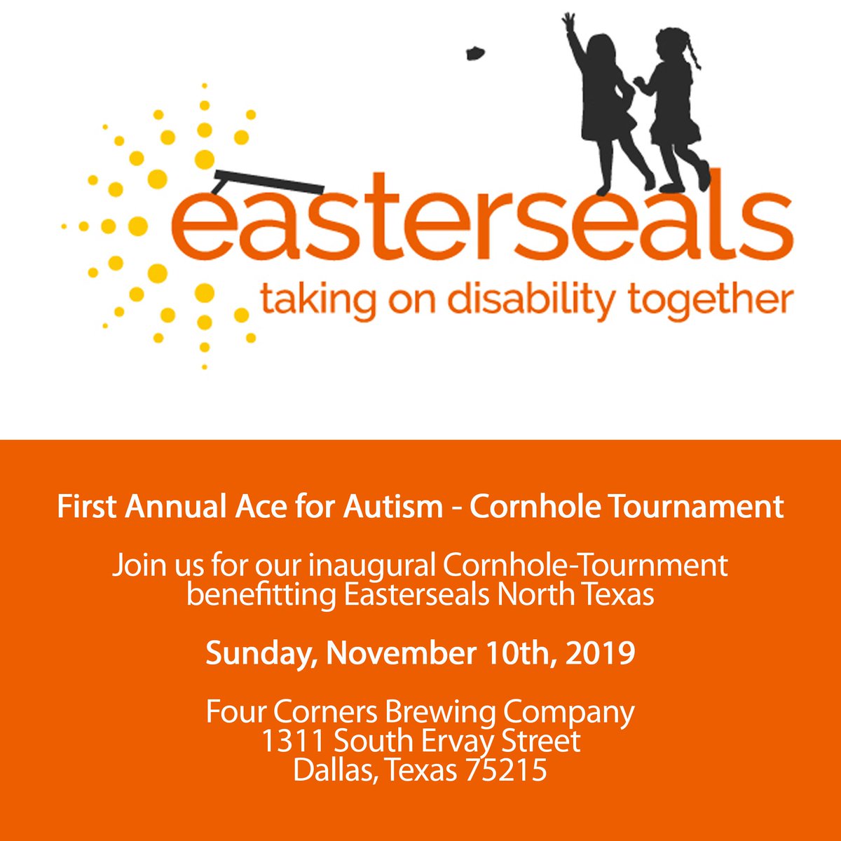 Join us on Sunday November 10th for our 1st Annual Ace for Autism Cornhole Tournament!

Click here for more information: esctx.ejoinme.org/MyEvents/Acesf…