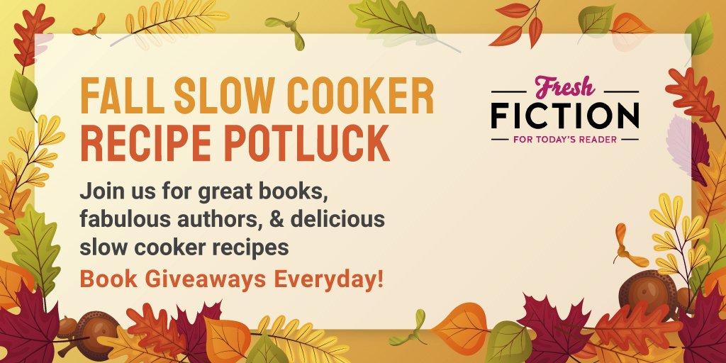FreshFiction's tweet photo. Have you been following our Fall Slow Cooker Recipe Potluck? We have posts by @bethgoddard, @Soraya_Lane, & @LauraLeeGuhrke already, with @jeralibu & #martaperry coming soon. Check our blog for great books, #slowcookerrecipes, & #bookgiveaways ALL WEEK: https://t.co/YfmUzQmlj7 https://t.co/84MEbixbWq