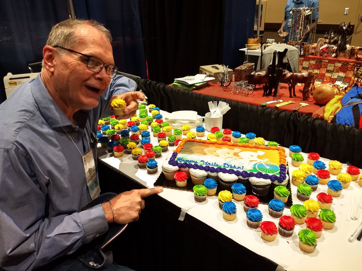 CindyFesemyer's tweet photo. Did you hear? John DeBacher is retiring from DPI. Wish him well at booth 422. #WLA19 https://t.co/z5bvcz4Gap