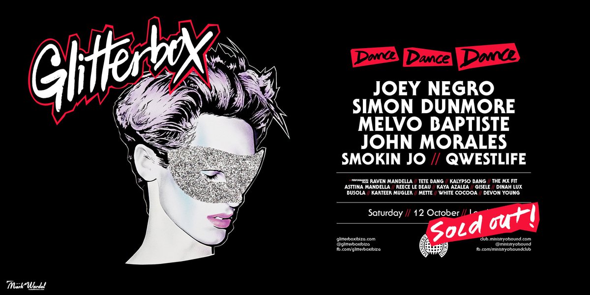 All advance ticket sold out for this Saturday's <a href="/Glitterbox/">Glitterbox</a> <a href="/Ministry_Club/">Ministry of Sound Club</a> event but there are limited left on the door so get down early &amp; come party with us! @JoeyNegro <a href="/MelvoBaptiste/">Melvo Baptiste</a> <a href="/JohnTheMixer/">John Morales</a> @djsmokinjo @Qwestlife2017