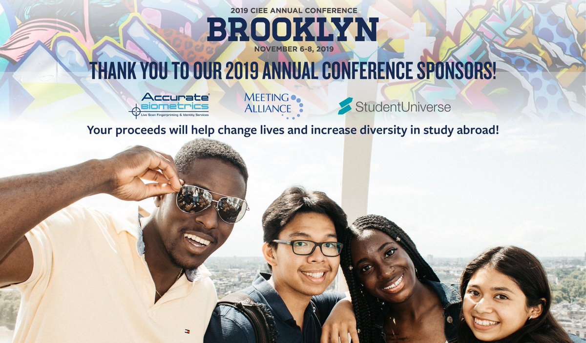 cieeconference's tweet photo. CIEE donates all sponsor, exhibitor, & advertising fees to help fund the Frederick Douglass Global Fellowship! Thank you @AccBioInc, @MeetingAlliance, @StudentU_Inc!
Register today! Join us in Brooklyn, NY, Nov. 6-8! #CIEEConf #FDGF #NYC #cieestudyabroad https://t.co/X2avTzVQyx https://t.co/kWnVCqaoWP