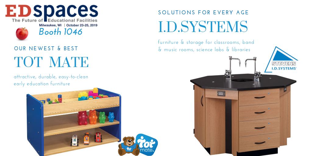 Stevens_Ind's tweet image. We are gearing up for #EDspaces2019! Heading to Milwaukee Oct 23-25 for the education facilities marketplace. Showcasing our #TotMate + #IDSYSTEMS products- equipping learning spaces for infants through post secondary. See you at Booth 1046! #stevensindustries #edspaces🍎🍎🍎