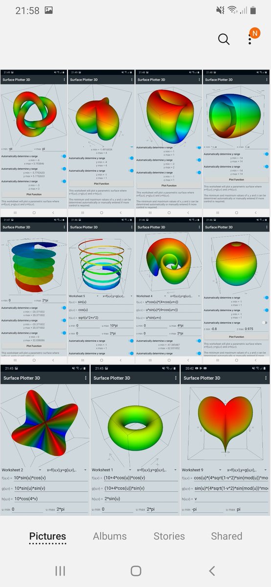 jajae_me's tweet photo. Surface Plotter 3D V1.4 now available...
https://t.co/GkkQtYfYLo

Now supports parametric plots.
Please leave a review if you get some time. Thanks 😀

#math #maths #science #physics #stem #analysis #complexnumbers #complexanalysis #student #mathsdegree @OUMathsStats @OU_MathsEd https://t.co/ntqL78ntUq