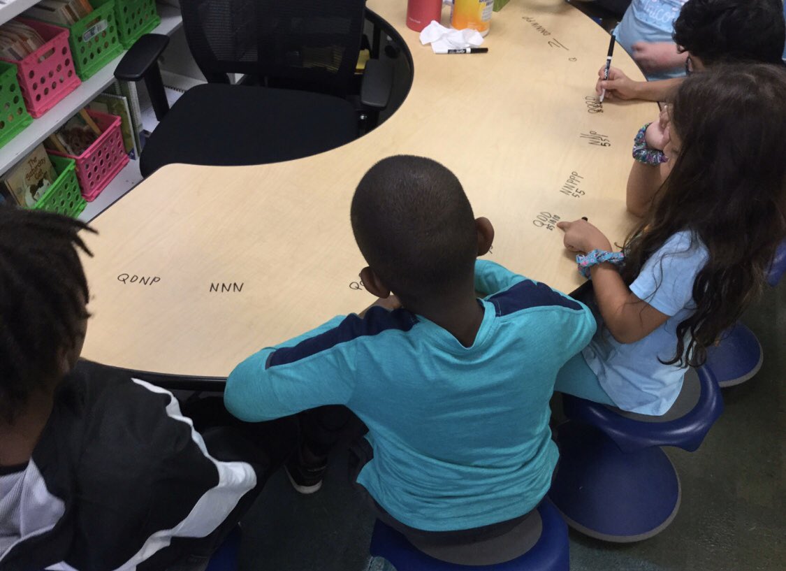 MissJaroch's tweet photo. Writing on the table is FUN... especially when you get extra practice with coins, greater than/less than, and even/odd numbers! #jarochstars 🤩 #MASDProud https://t.co/qM5izYhtzf