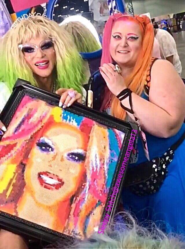 Snaps4Zombies's tweet image. My friend @awesomeangela13  made some pretty amazing art for her favorite artists and has all types of fun stuff to purchase. I'm just gonna share these. Check her out! #sleepystitchshop #perlerart #dragqueen #fanart