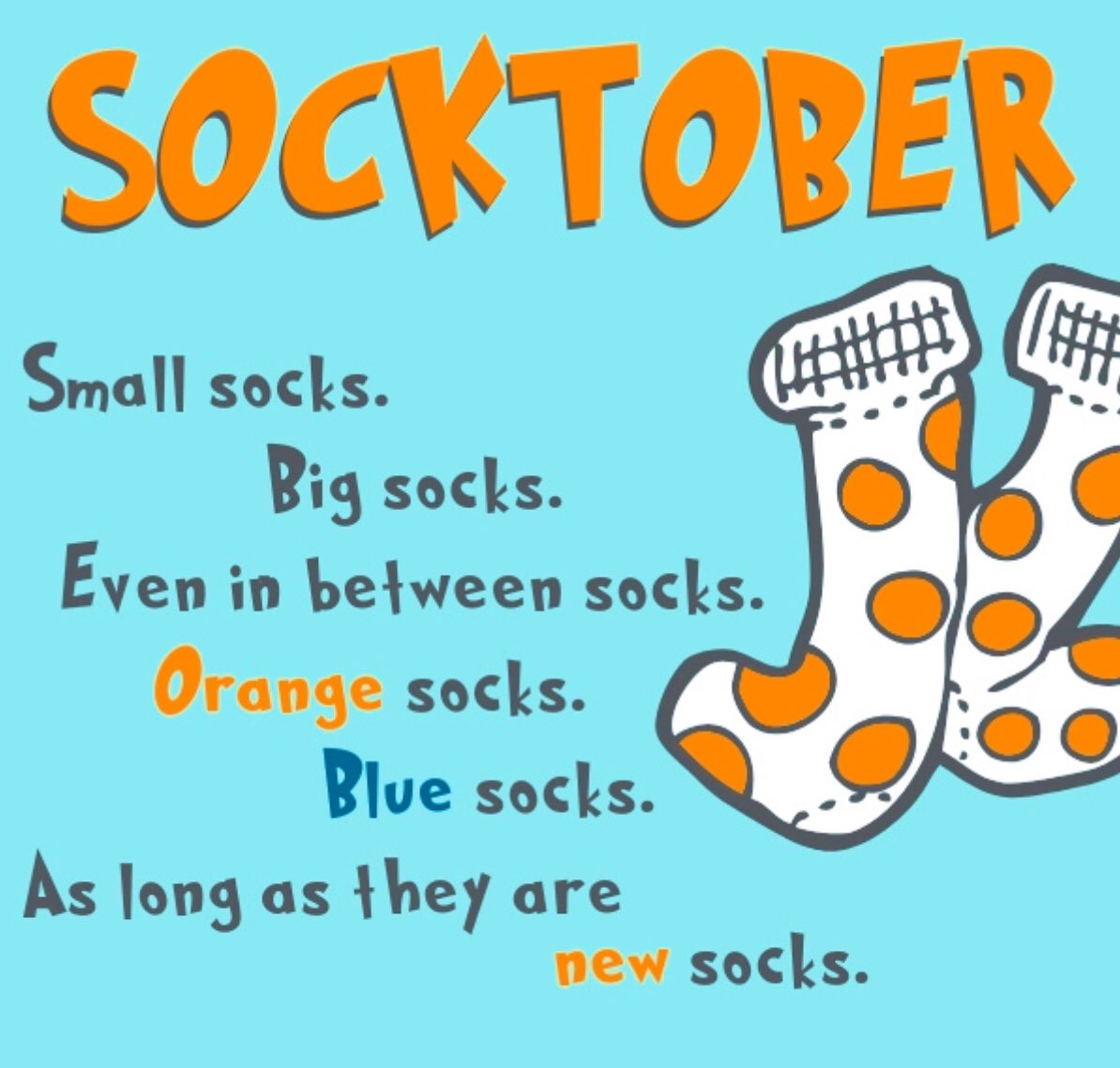 sfdslions's tweet photo. Help make this a Warmer Winter for our neighbors in need! We invite you to participate in this years Socktober. The classroom who collects the most socks will win an ice cream party. May the classroom with the most socks win! 😃 

Deadline is Oct. 18  🧦 https://t.co/8TYERVn50Y