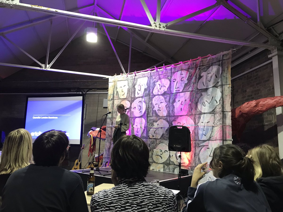 gemmathomas's tweet photo. Great to celebrate 5yrs of @artcityuk tonight at @_barts. Great to hear and see the #StokeWorks and artists commissions. Sorry to be missing the conference tomorrow & Friday #sotculture #mystokestory https://t.co/JCsdl3V6BX