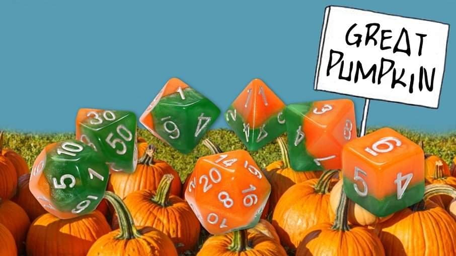 GateKeeperGamin's tweet photo. Take a look at our official Halloween Dice prototypes.
The Great Pumpkin (Pumpkin Orange on Vine Green)
All Hallows' Eve (Fire and Shadow)
A good fit for the season? #halfsies
#d20 #gatekeepergames #dice #dicecollector https://t.co/WPAbGJmU1D