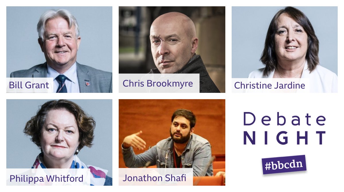 Tonight in Ayr <a href="/StephenJardine/">Stephen Jardine</a> is joined by Conservative MP Bill Grant <a href="/cajardineMP/">Christine Jardine 🔶</a> <a href="/Dr_PhilippaW/">Dr Philippa Whitford</a> <a href="/cbrookmyre/">Chris Brookmyre</a> and <a href="/Jonathon_Shafi/">Jonathon Shafi</a>. Tune in at 10.30pm on the <a href="/BBCScotland/">BBC Scotland</a> channel #bbcdn