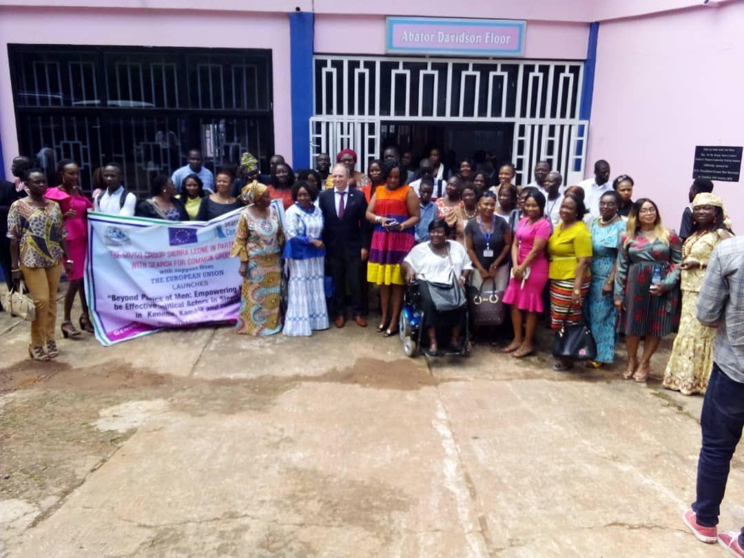 5050_SL's tweet photo. Our launch of the  project to help more  women get involved in  politics. In partnership  with search for common ground and European Union https://t.co/QfBl3L5ddA