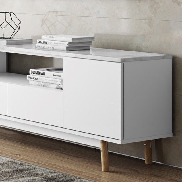 Up close &amp; personal. // Meet the Lyon TV Stand by @temahomefurniture.
This simple, chic piece is ideal for 
making big impacts in small spaces. 
#BaysideYVR baysidefurniture.com