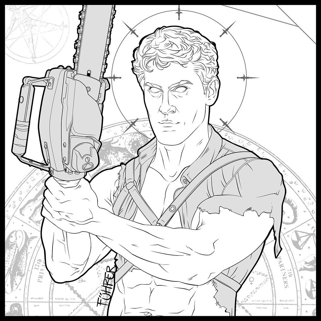 fuhrerdoodles's tweet photo. Ash line art... the chainsaw was more difficult than I thought.
https://t.co/NNPUwob6GB 
#illustration #art #fuhrerdoodle #drawing #lineart #ash #evildeath https://t.co/UgsrfO4fjR