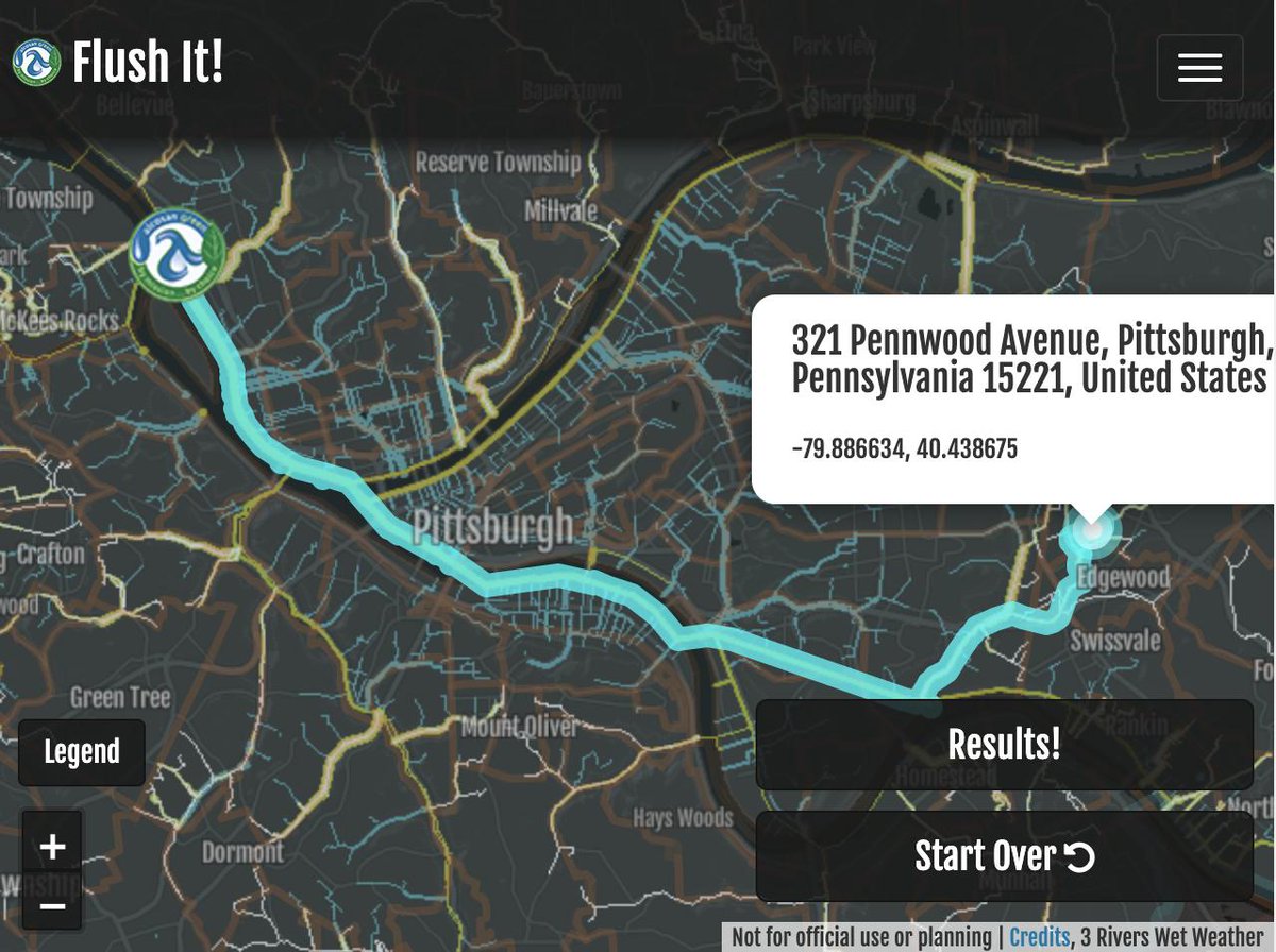 From our office in Wilkinsburg, wastewater travels more than 16 miles to get to the county water treatment facility on the north side of Pittsburgh. Want to find out how far yours travels? 3 Rivers Wet Weather has a handy tool: 3riverswetweather.org/about-wet-weat…