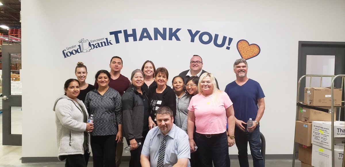 hiltonvanmetro's tweet photo. We kicked off @HiltonHotels #GlobalWeekofService by volunteering at the @VanFoodBank new facility in Burnaby! Did you know 28,000 people access food support each week, including children, seniors and families. Our team is proud to get involved and support our local community. https://t.co/pCBtgkst3R