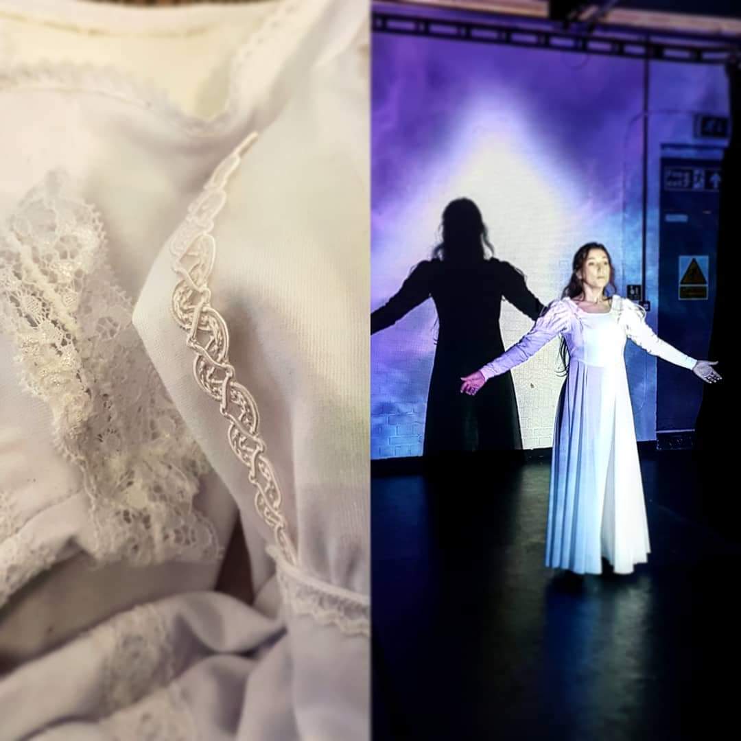 GrimvisionsP's tweet photo. Have a sneak peek at Emily trying out her costume today! Liz Dees's design let's Emily become a real canvas for the projections.
Beatrice's Spell is on for 3 shows on 24th + 25th Oct at @UniOfHull https://t.co/j928Sqhhnw