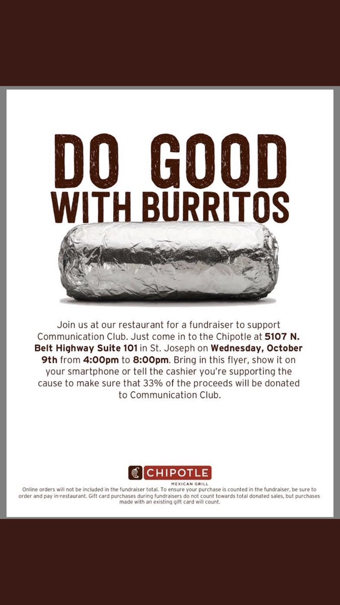 MWCOMMCLUB's tweet photo. ‼️Join us for some bowls and burritos from 4-8 tonight‼️🌯 https://t.co/ERm6RPW7Wo