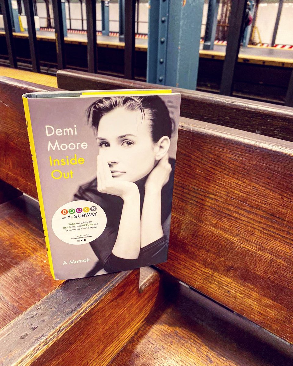 BooksSubway's tweet photo. Today on the subway we've got @justdemi's honest and intimate memoir in which the iconic star pours herself inside out, telling her story of survival, success and surrender. Keep your eyes peeled for this one! #booksonthesubway #insideout #demimoore #memoir https://t.co/Se4wONQBOD
