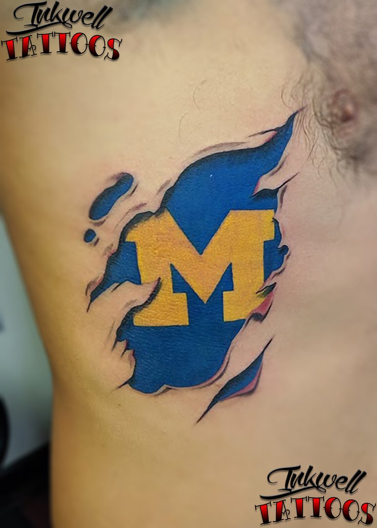 Michigan Wolverine Hail  Michigan tattoos Wolverine tattoo Tattoos