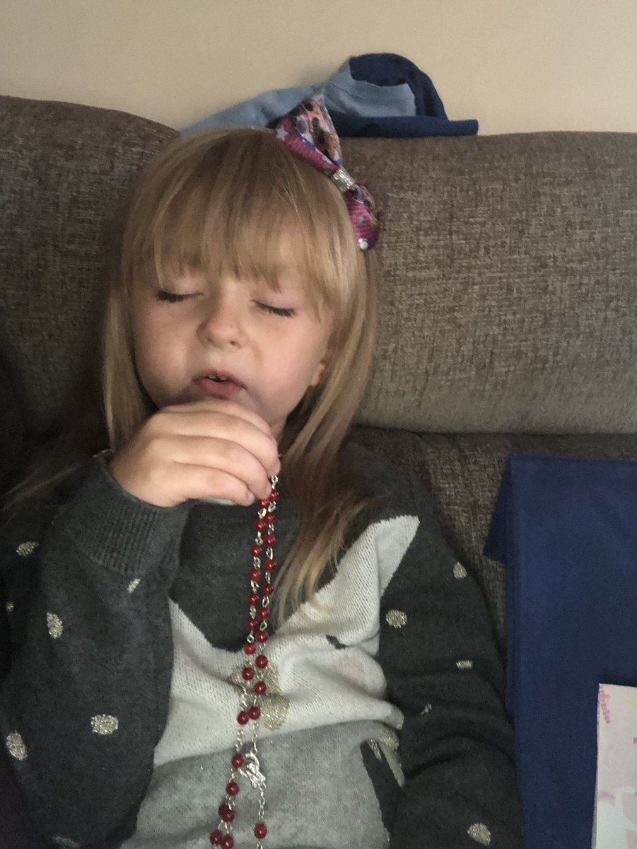 @St_Benets Emily from year 1 with her rosary beads saying a prayer before heading to her cousins birthday party! #sb19rosary #livingourmission