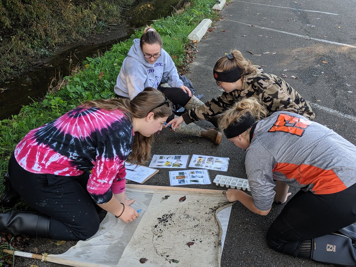 HowlandHS's tweet image. College Credit Environmental Science Macro-invertebrate Water Quality Testing at Howland Park

#AllOne
#GoTigersGo