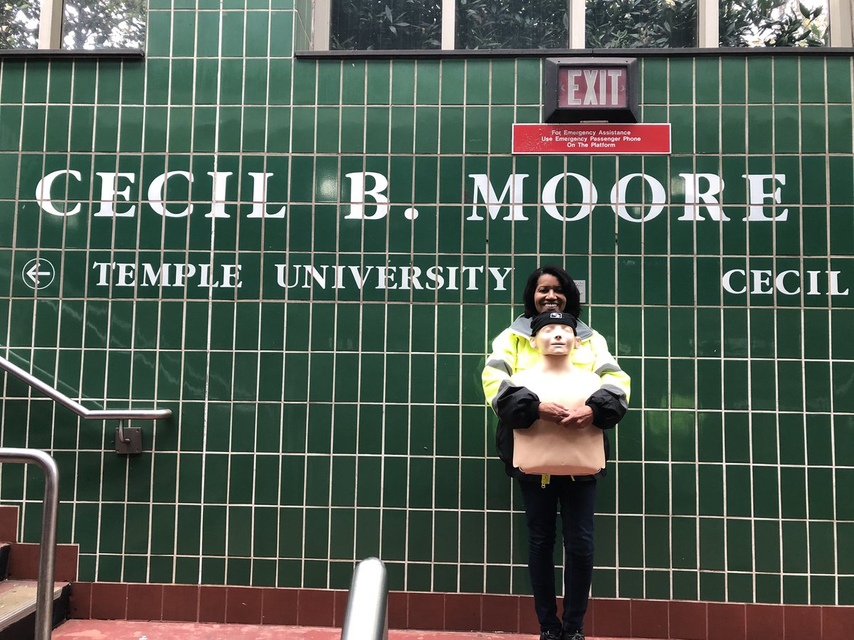 MobileCPR's tweet photo. Chilly days won’t stop us @SEPTAPHILLY Cecil B. Moore station training in #handsonlycpr @Penn_CRS https://t.co/Mo3GwY5CTd