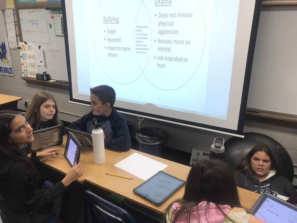 MrsChauvinSW's tweet photo. 6th Ss continue being brave &amp; having candid convos abt bullying vs drama this time creating venom diagrams to compare &amp; contrast the similarities &amp; differences #pantherpride512 #StompOutBullying #characterconversations #SocialEmotionalLearning https://t.co/kSii3410Sh